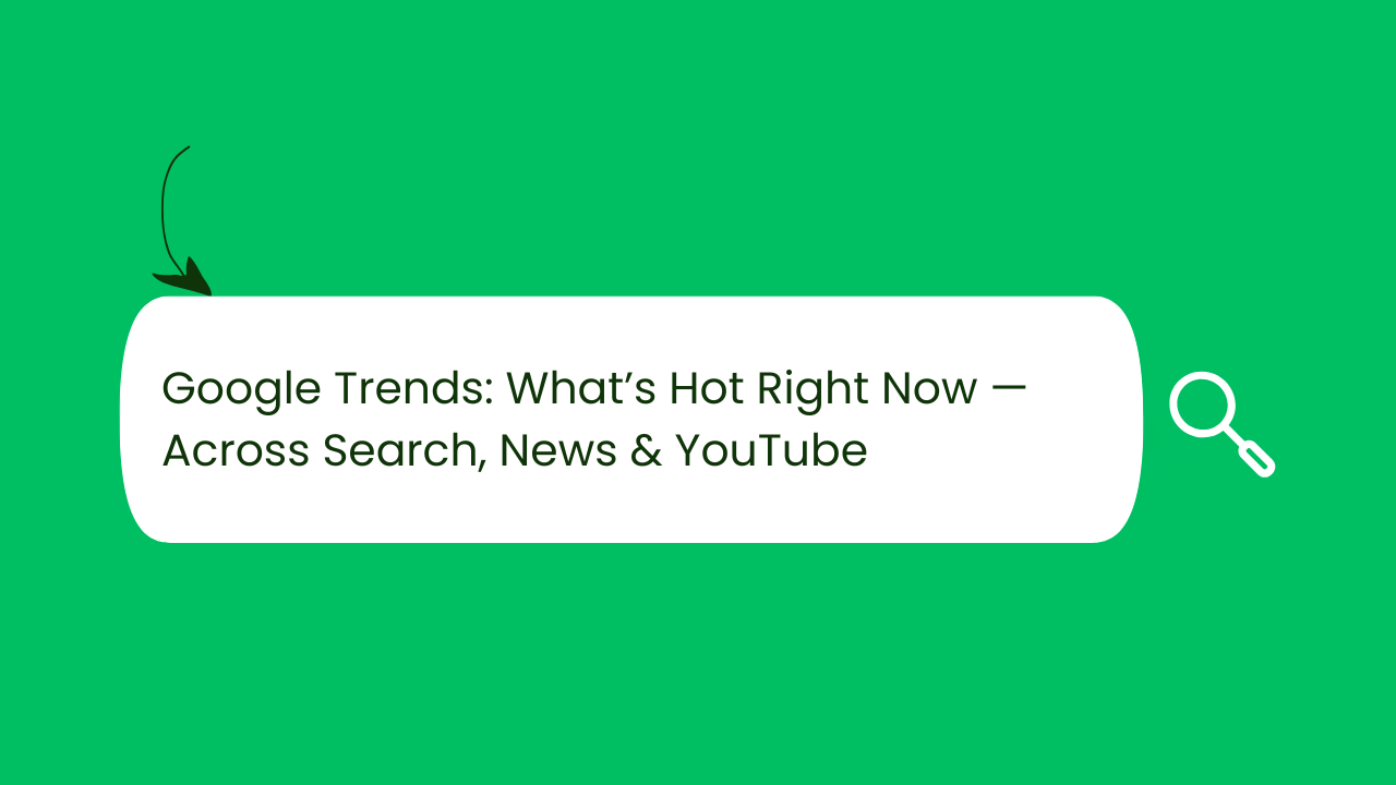 Google Trends: What’s Hot Right Now — Across Search, News & YouTube